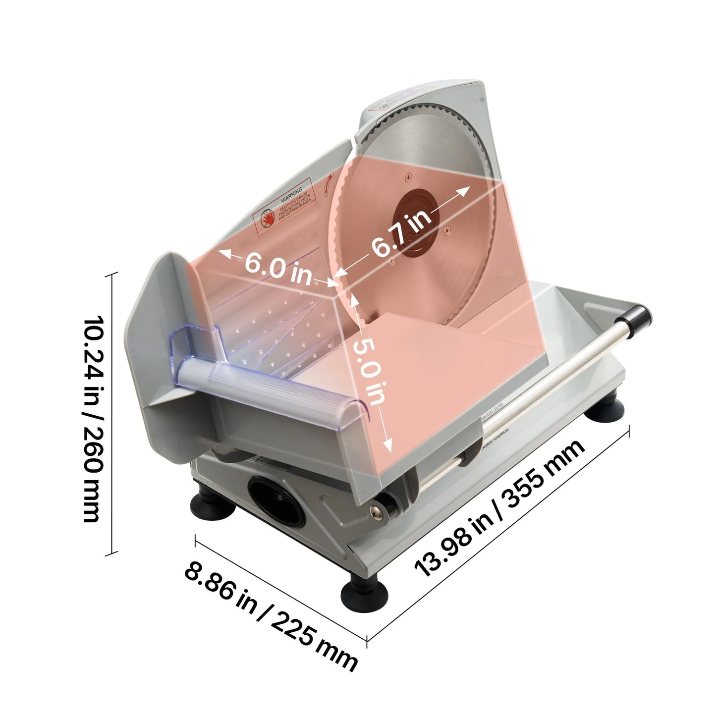 SucceBuy Electric Meat Slicer Deli Slicer With Dual SUS420 Blades