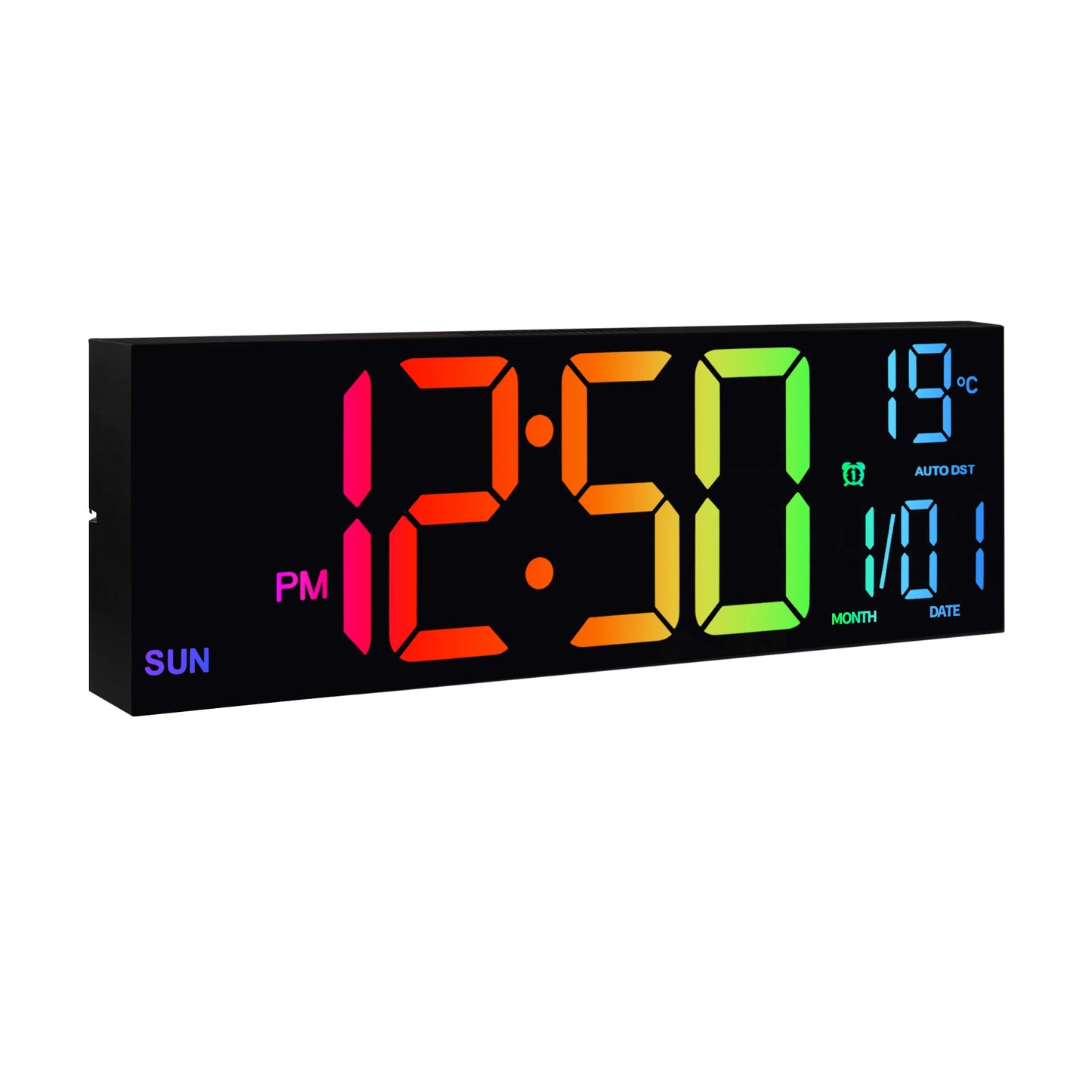 Digital Wall Clock With Remote LED Display And Alarm