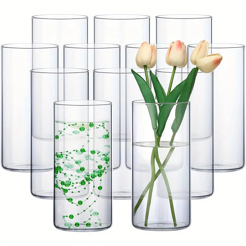 Glass Cylinder Vase Set Centerpieces for Wedding and Dining Decor