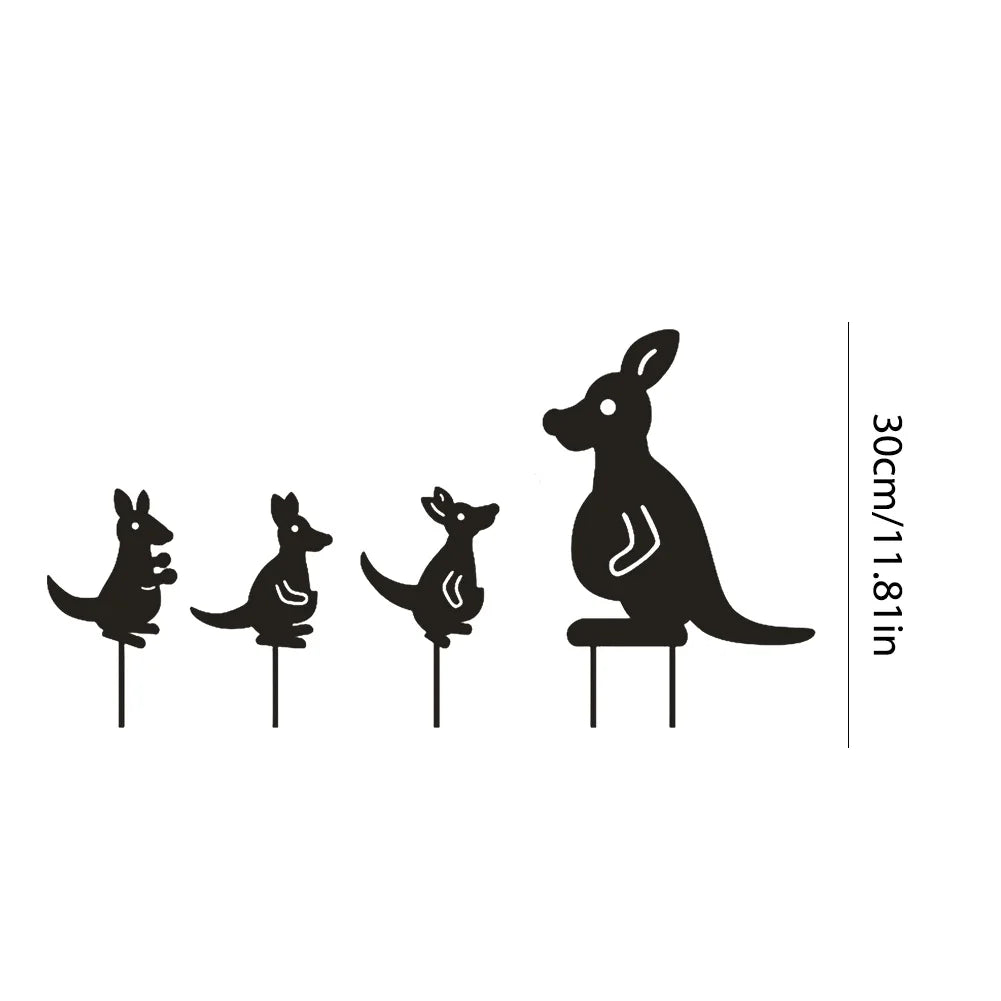 Shunmaii Metal Silhouette Animal Garden Stakes Statue Set