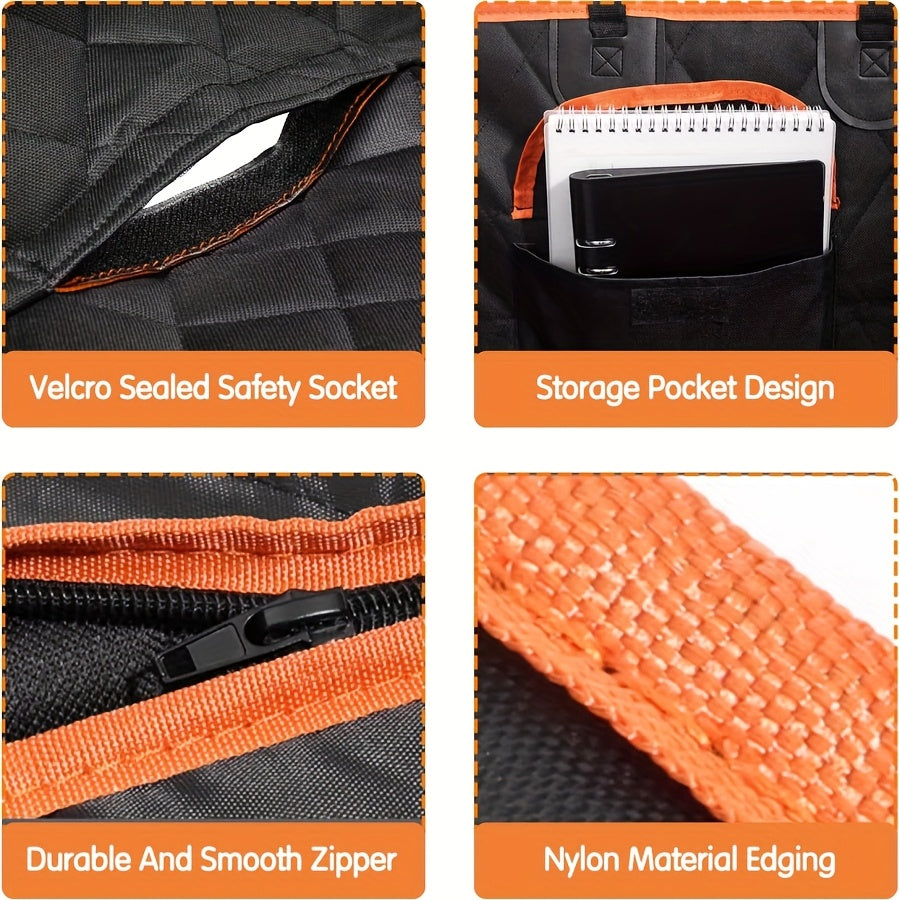 Car Rear Dog Seat Cover Waterproof Hammock With Mesh Windows