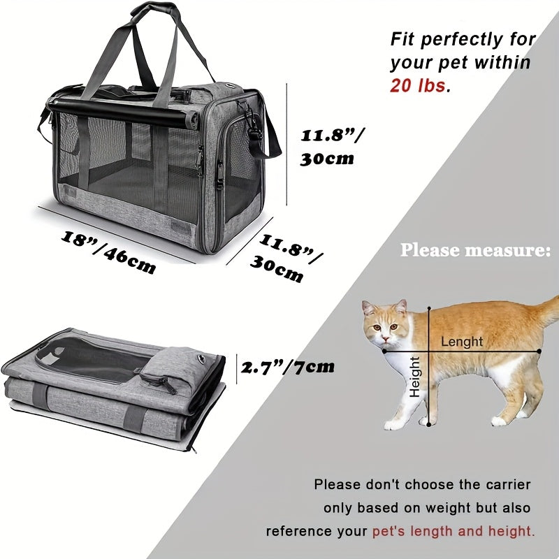Airline Approved Soft-Sided Pet Carrier for Cats and Small Dogs