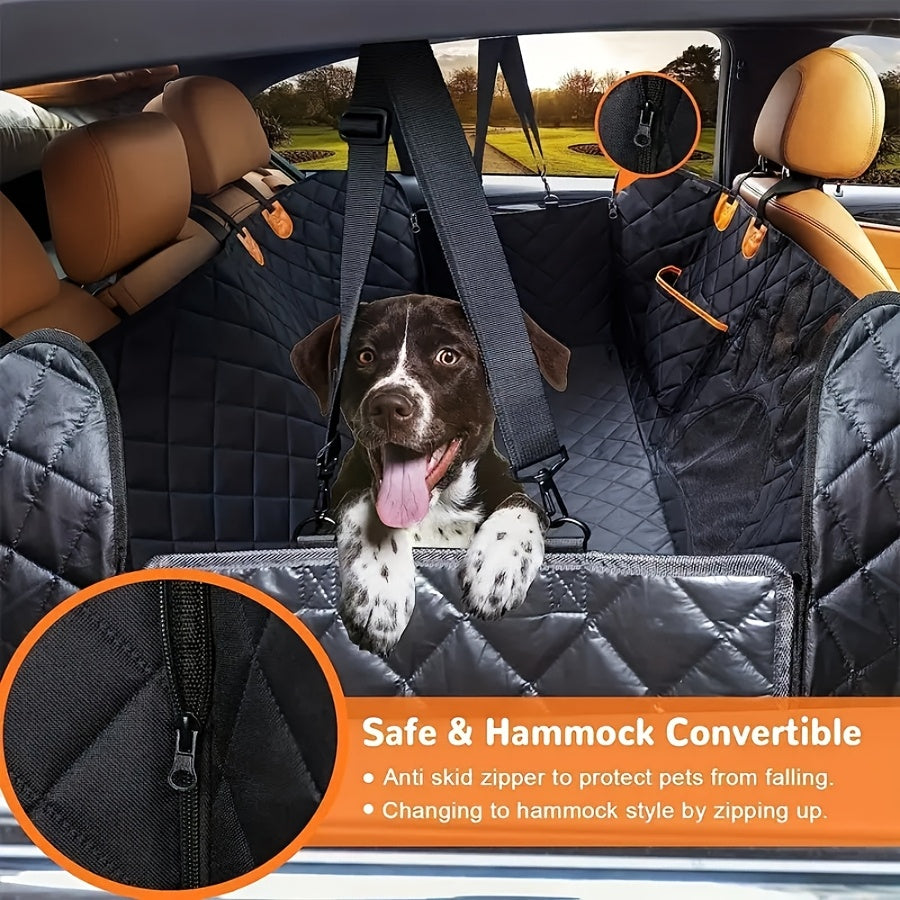 Car Rear Dog Seat Cover Waterproof Hammock With Mesh Windows