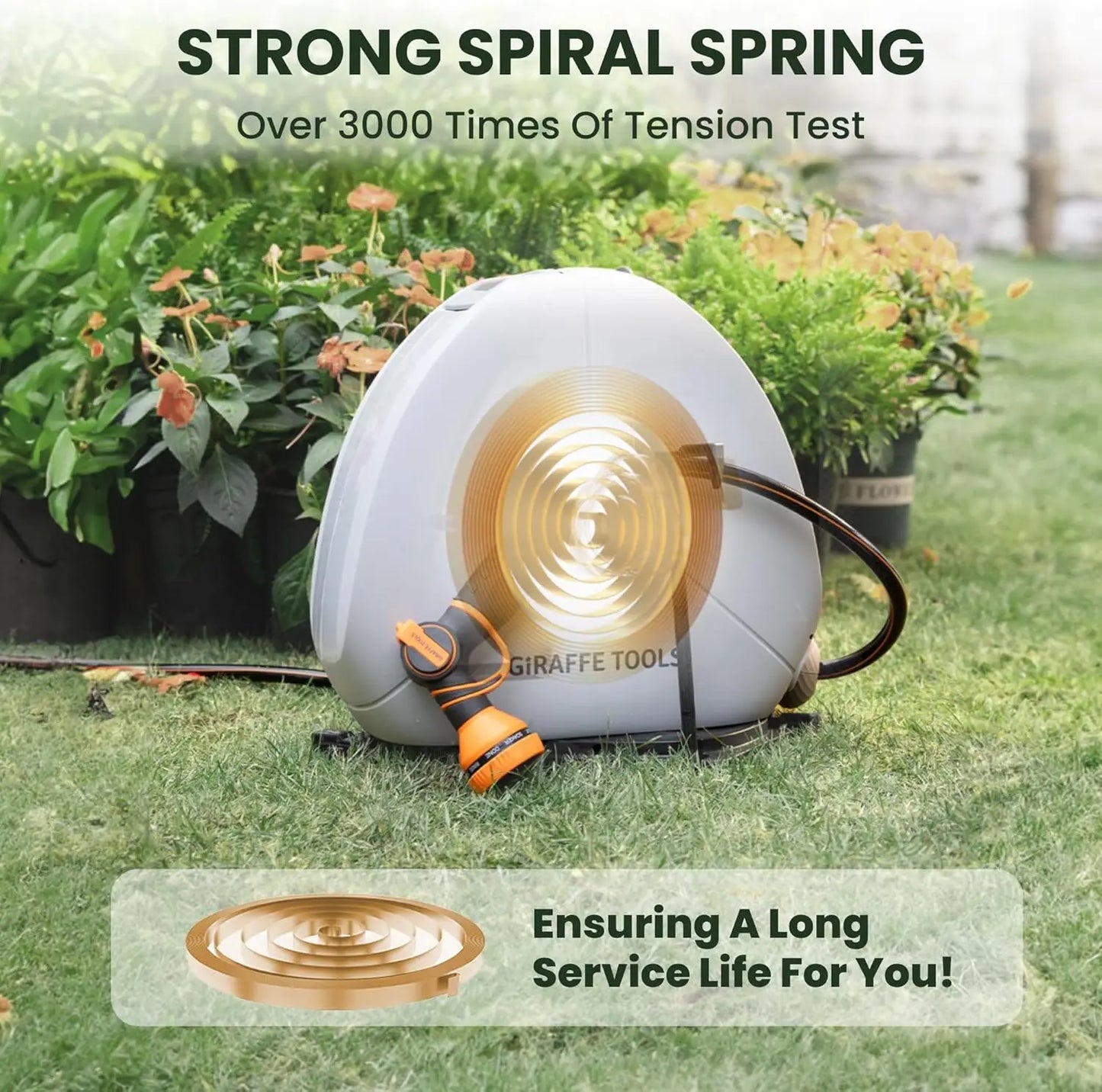 Giraffe Tools Retractable Hose Reel Auto Rewind With Lock