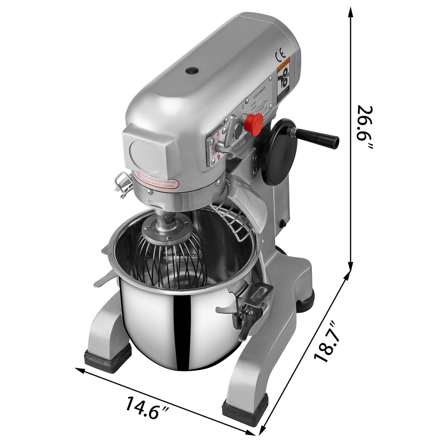 VEVOR Electric Dough Mixer, Commercial Stand Mixer, Stainless Steel