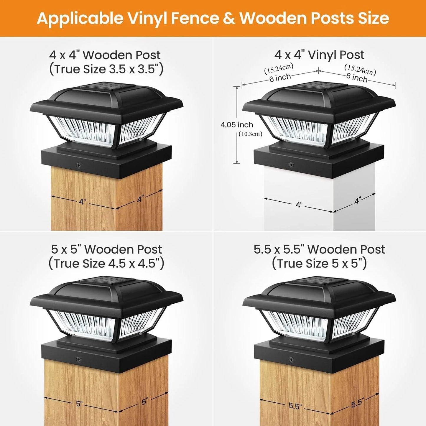KPSTEK Solar Post Cap Lights for Garden Fence and Deck