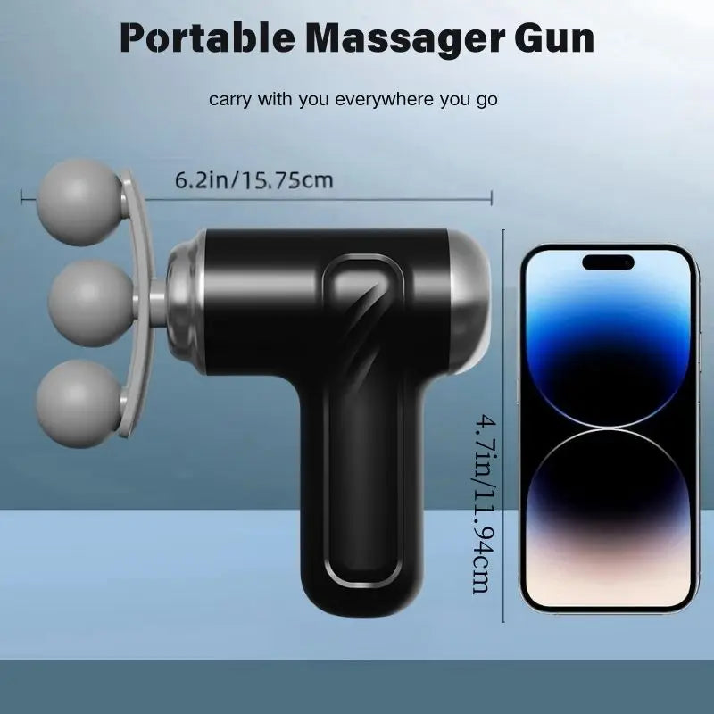Triple Mini Fascia Gun With 6 Modes For Body Massage