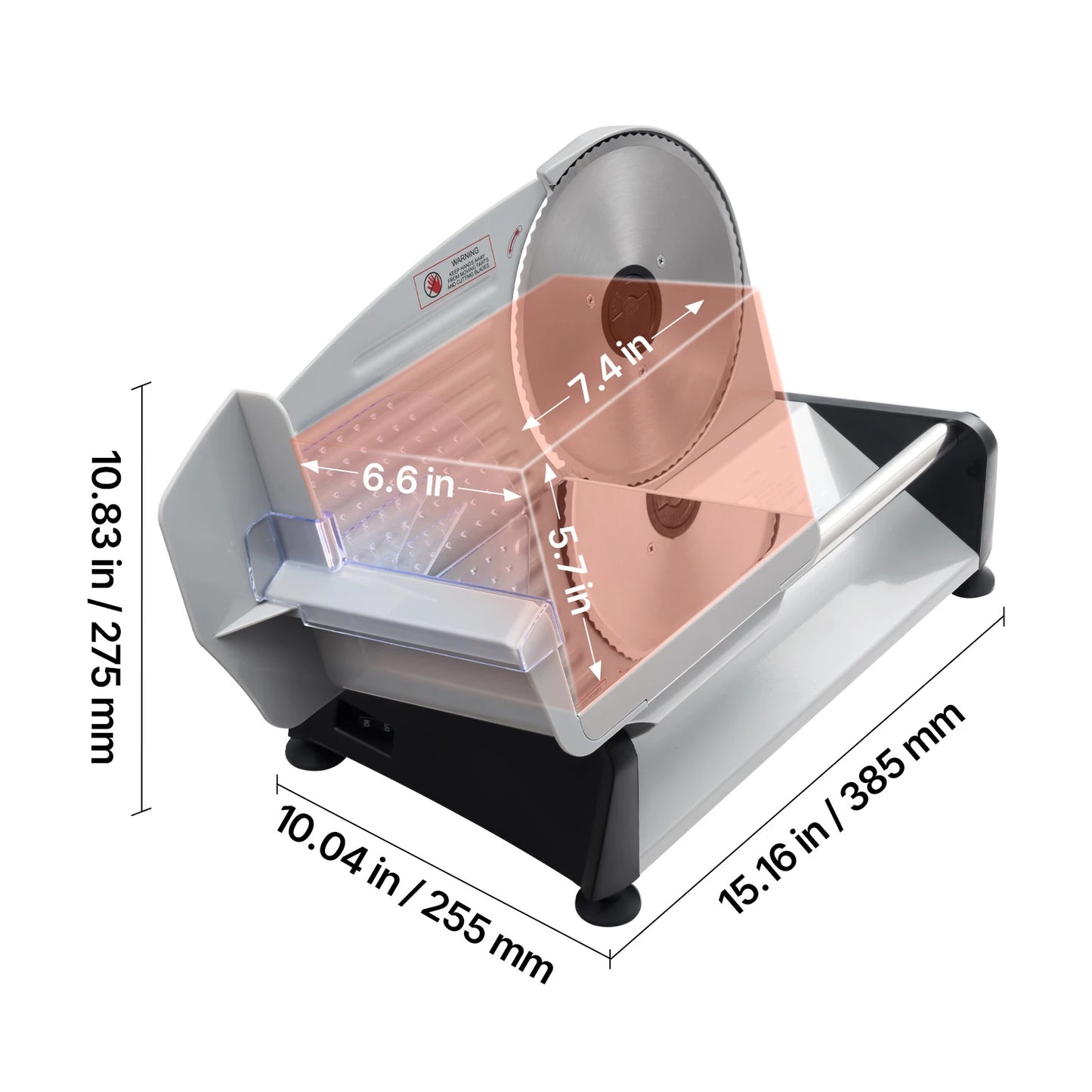 SucceBuy Electric Meat Slicer Deli Slicer With Dual SUS420 Blades