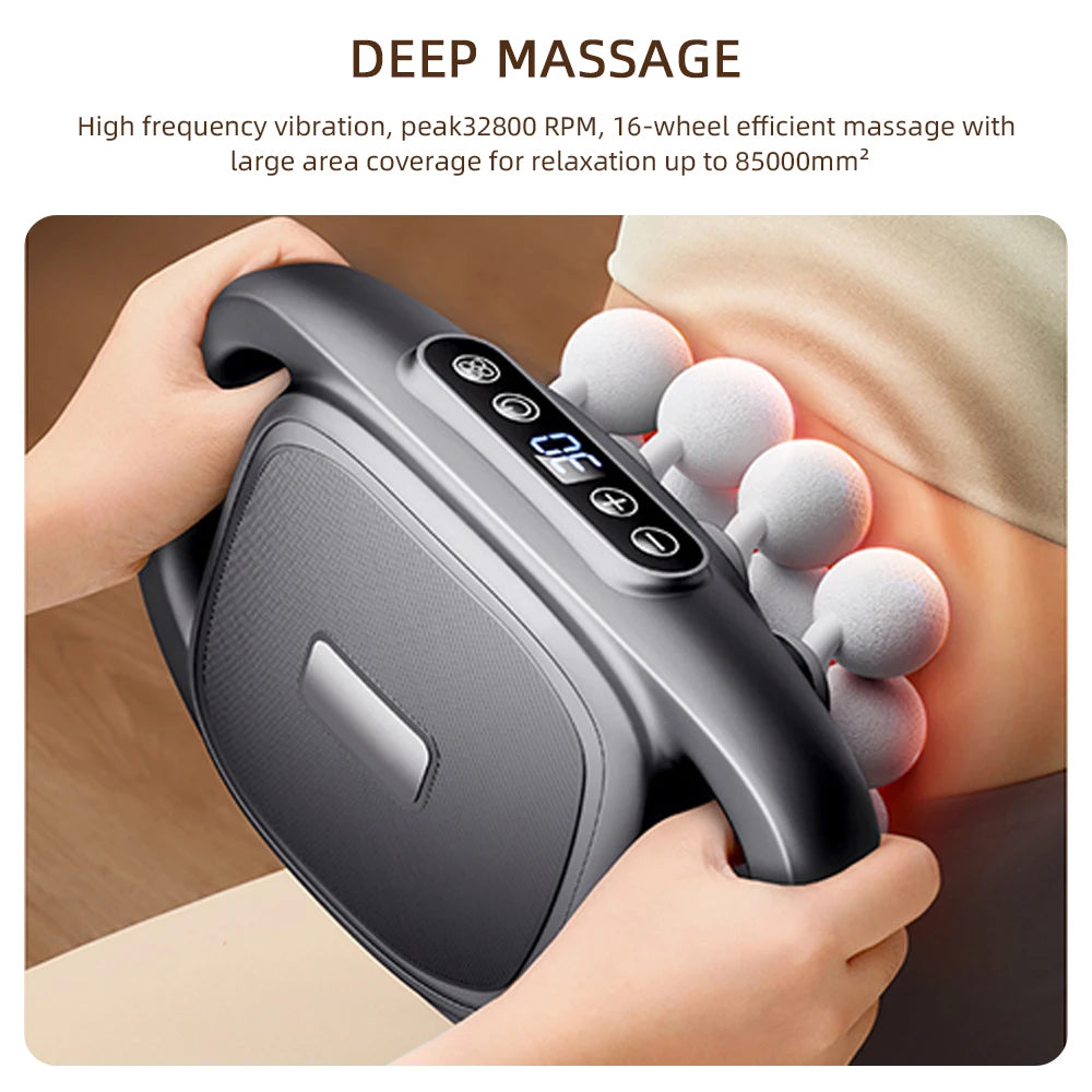Foreverlily Fascia Massage Gun With 9 Modes And 16 Heads