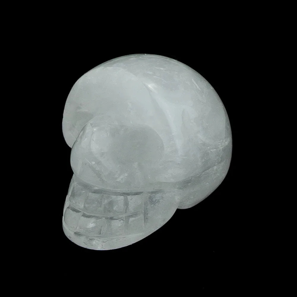 Natural Crystal Skull Carving Desktop Ornament Gift For Halloween
