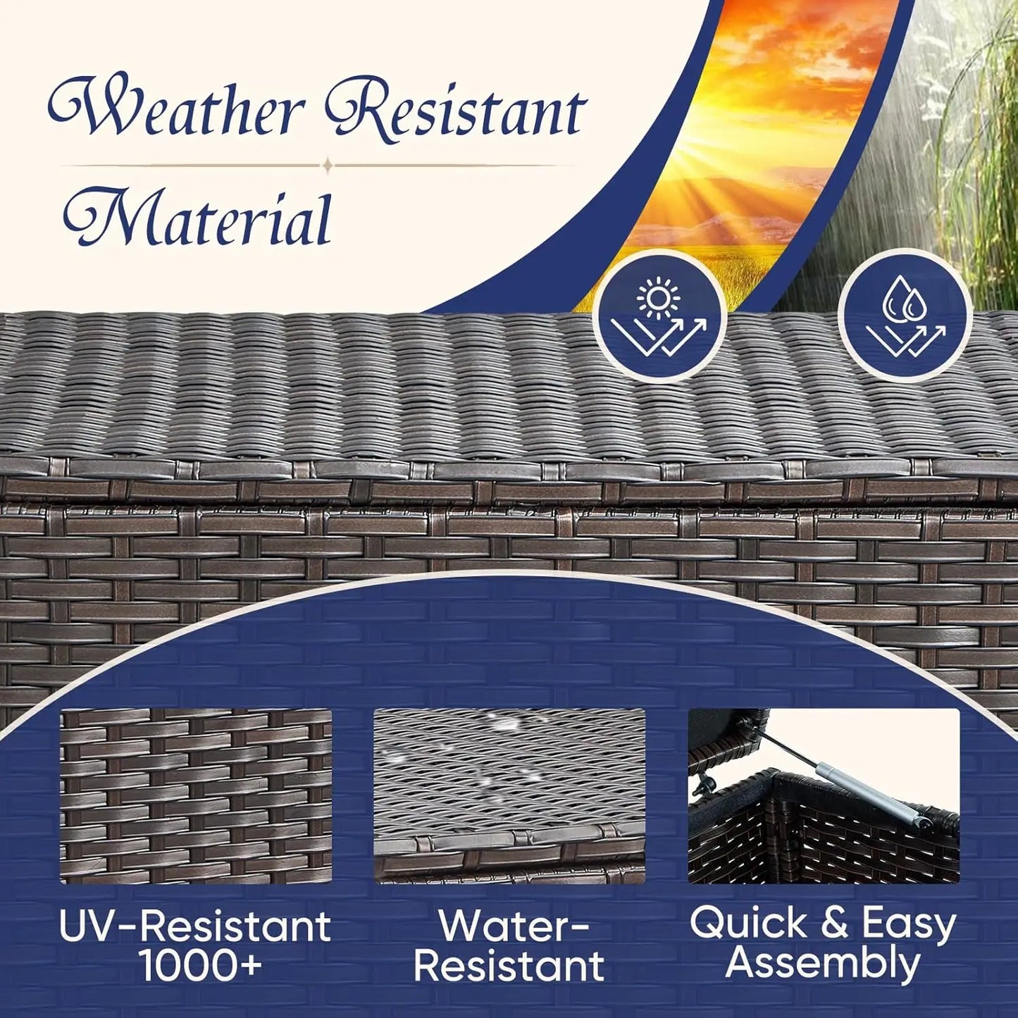 GUOHE Outdoor Patio Conversation Set With Storage Box