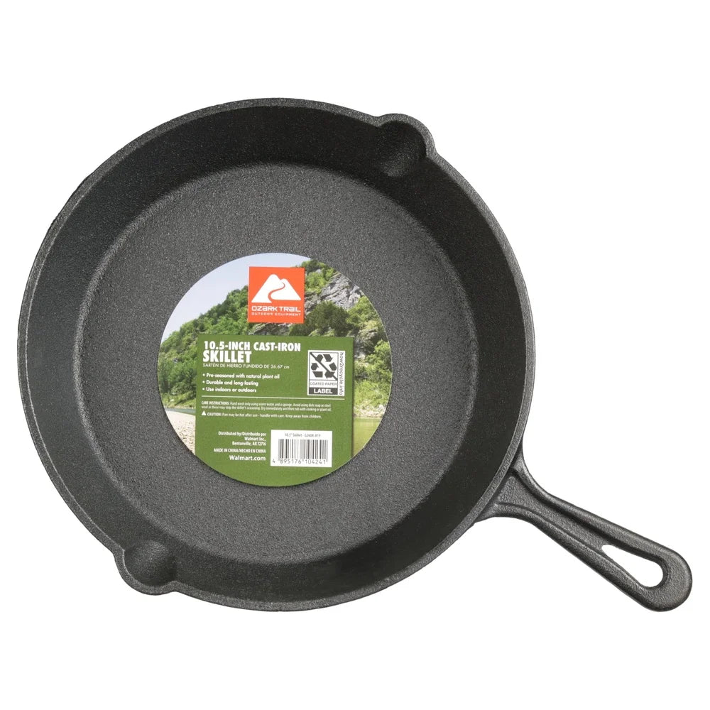 Preseasoned Cast Iron Skillet For Versatile Cooking On Any Heat