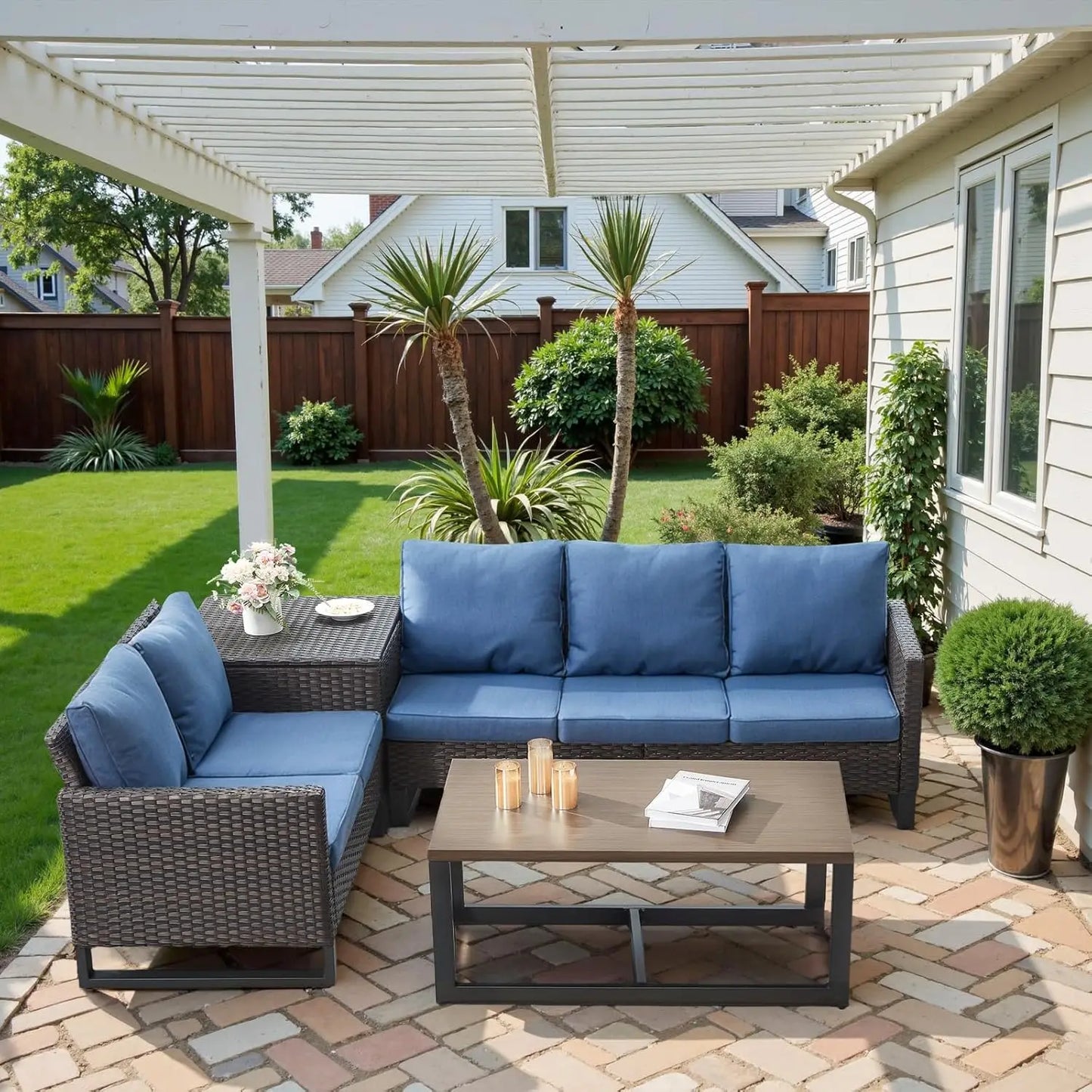 GUOHE Outdoor Patio Conversation Set With Storage Box