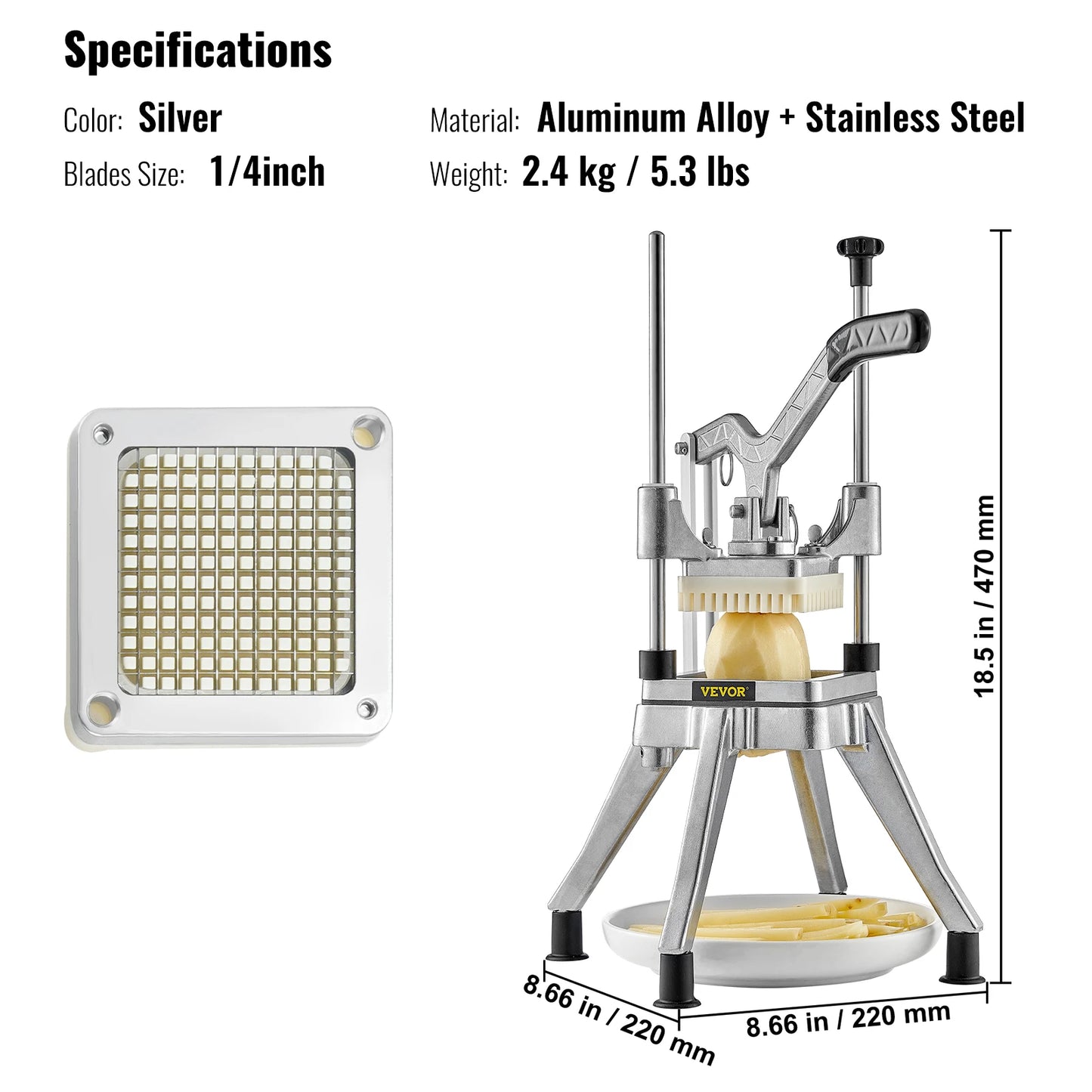 VEVOR Heavy Duty Food Dicer and Cutter Stainless Steel