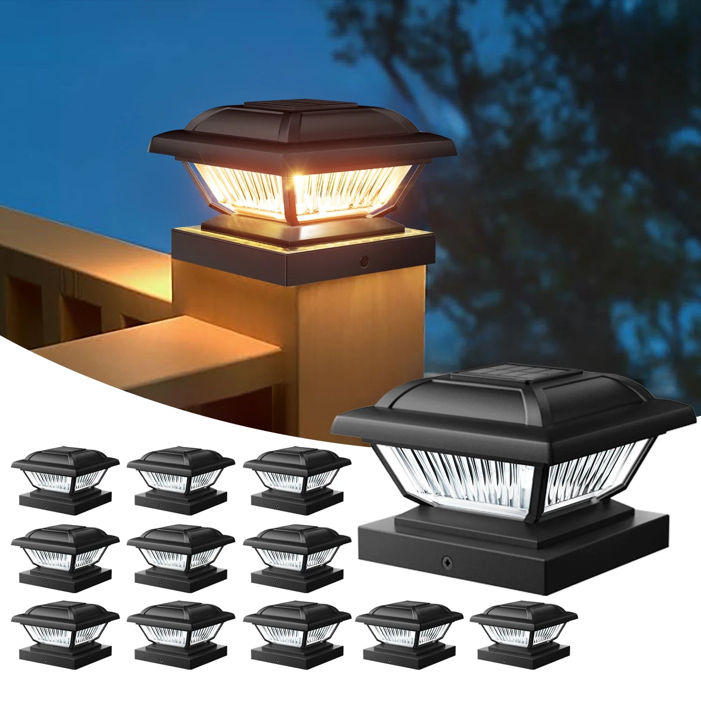 KPSTEK Solar Post Cap Lights for Garden Fence and Deck