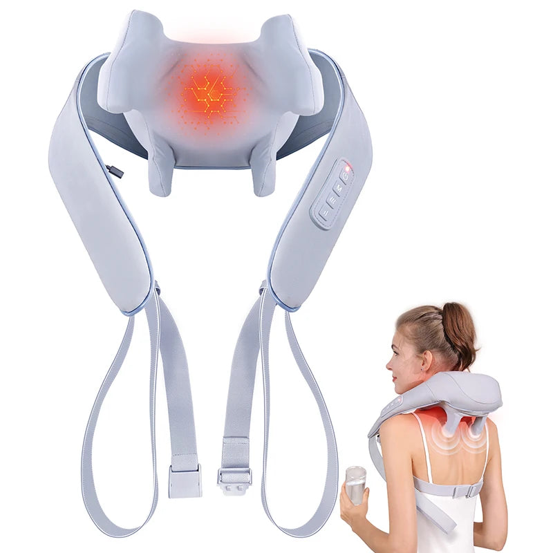 MASGREE Shiatsu Back Massager Cordless 3D Kneading with Heat