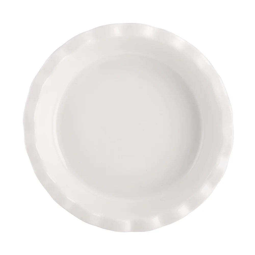 Ceramic Deep Pie Dish Fluted Edge Oven Safe Bakeware