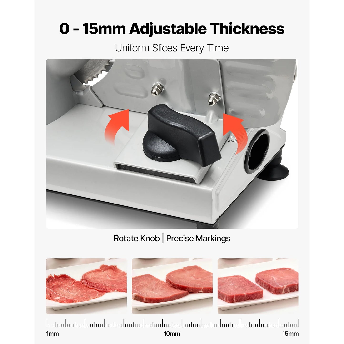 SucceBuy Electric Meat Slicer Deli Slicer With Dual SUS420 Blades