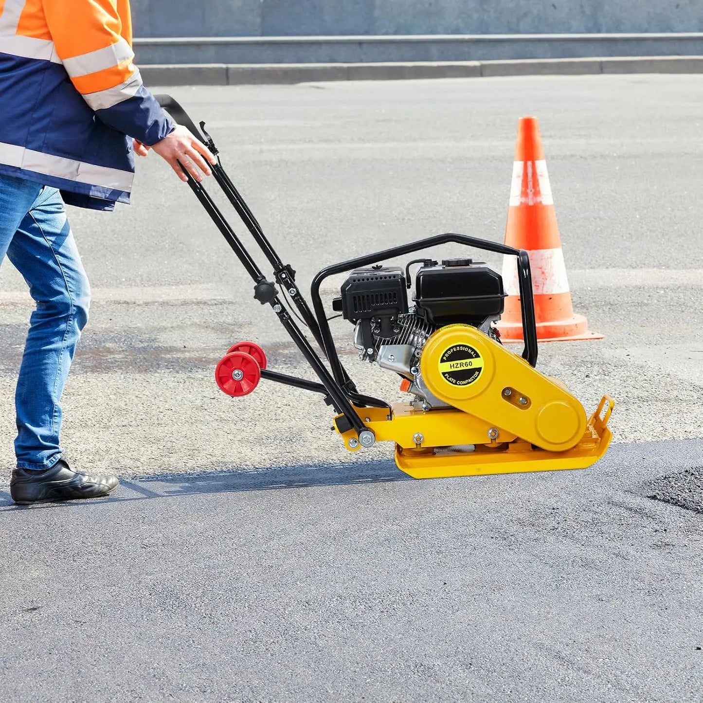 TWISTER.CK Plate Compactor 7HP 212cc Gas Engine 5600 VPM 4200 Lbs