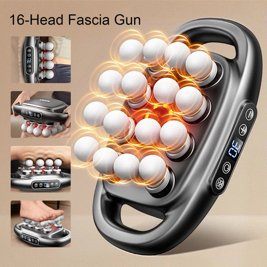 Foreverlily Fascia Massage Gun With 9 Modes And 16 Heads
