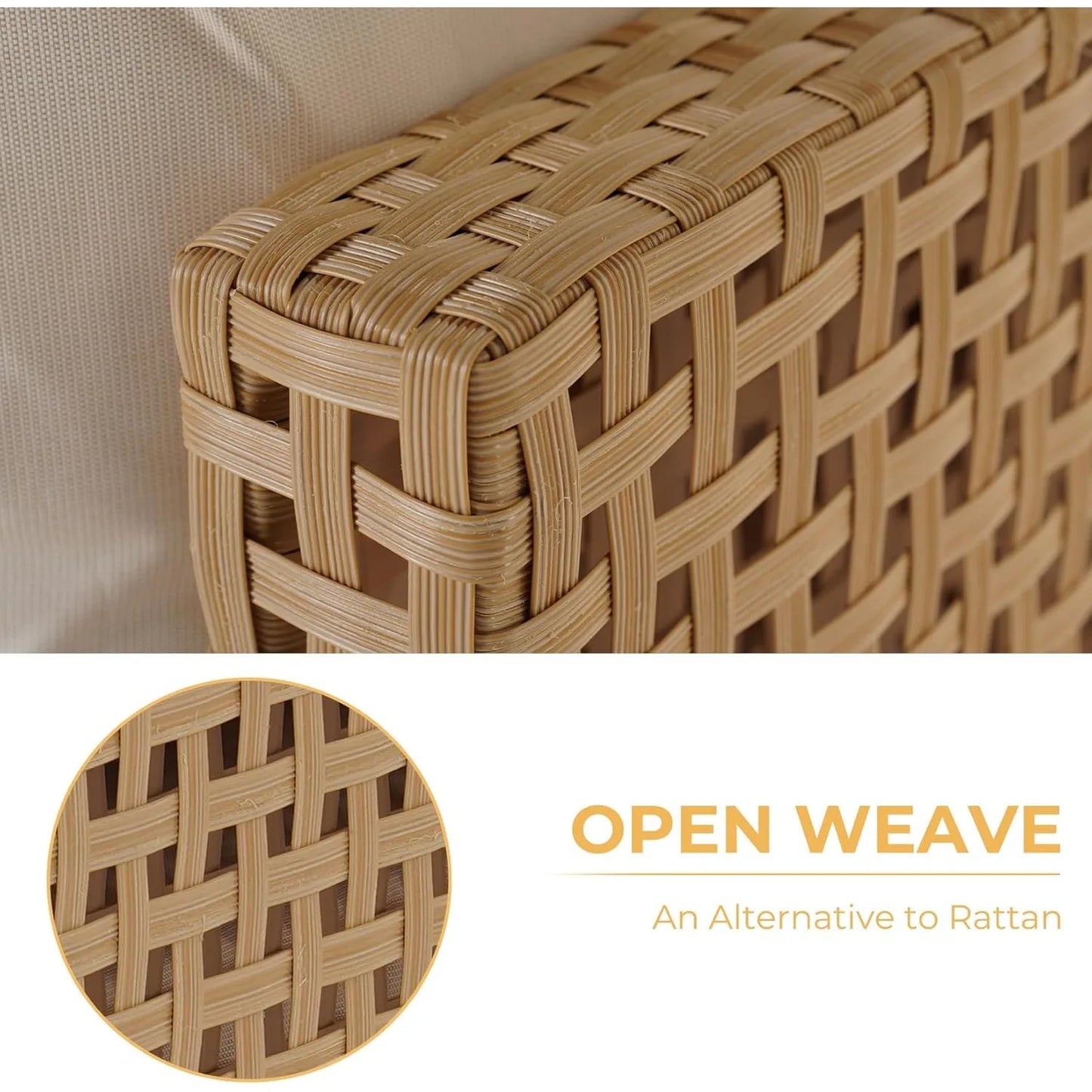 Wicker Outdoor Patio Furniture Set with Water-Resistant Cushions