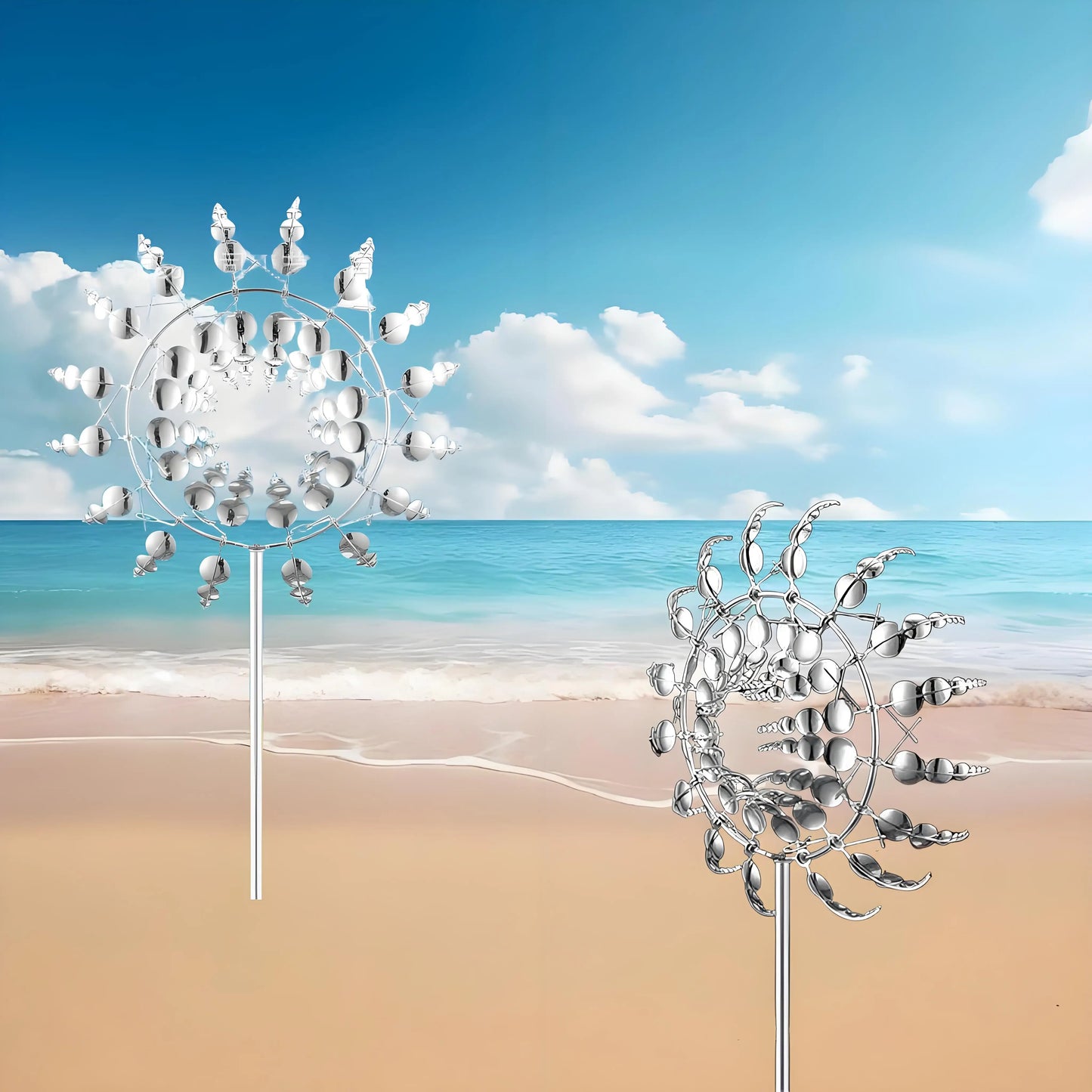 Stainless Steel Dual-Motion Wind Spinner Kinetic Garden Sculpture