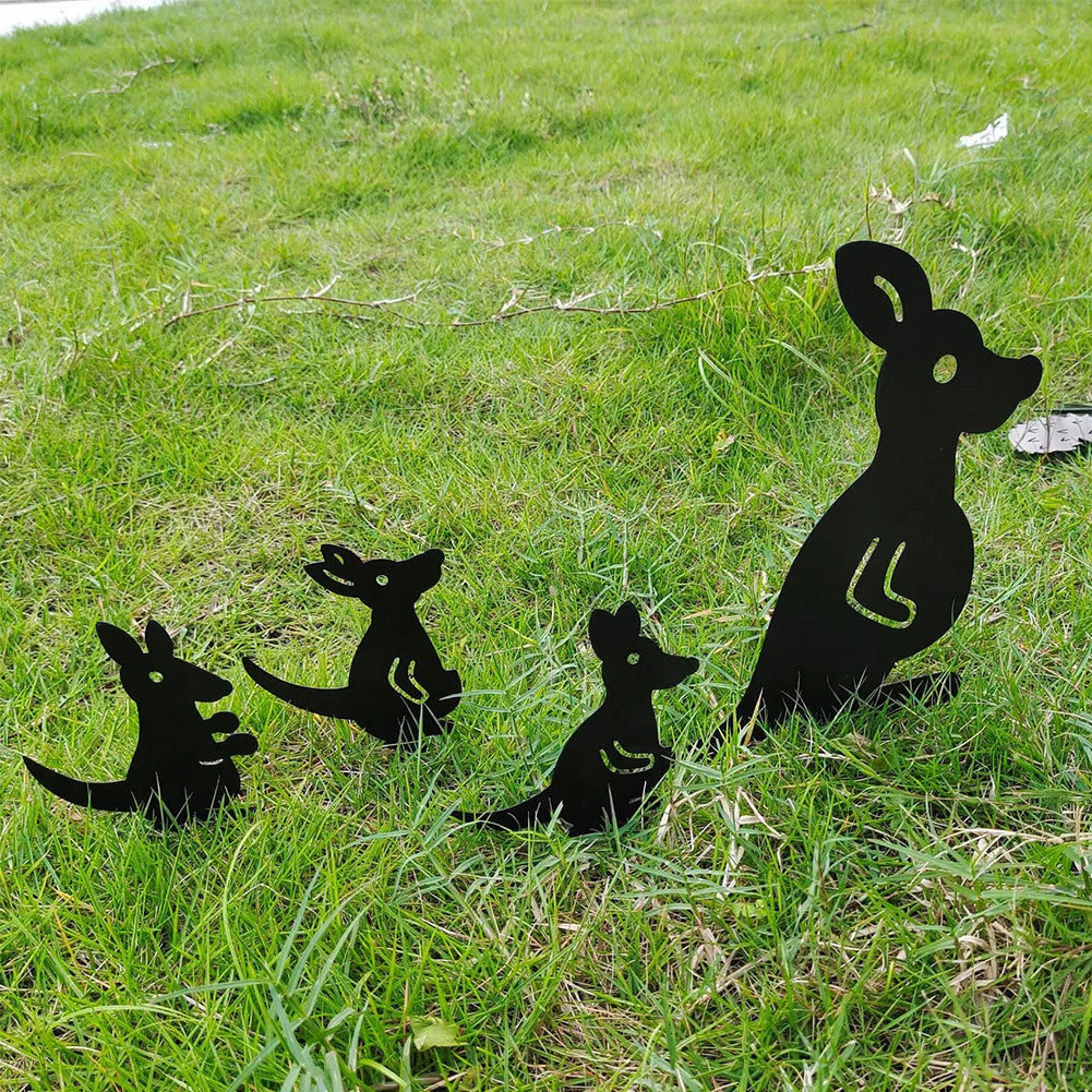 Shunmaii Metal Silhouette Animal Garden Stakes Statue Set