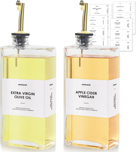 Olive Oil Dispenser Bottle Set Glass Kitchen Essential