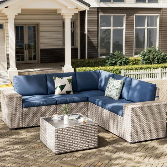 Patio Furniture Set Outdoor Rattan Wicker Sectional Sofa