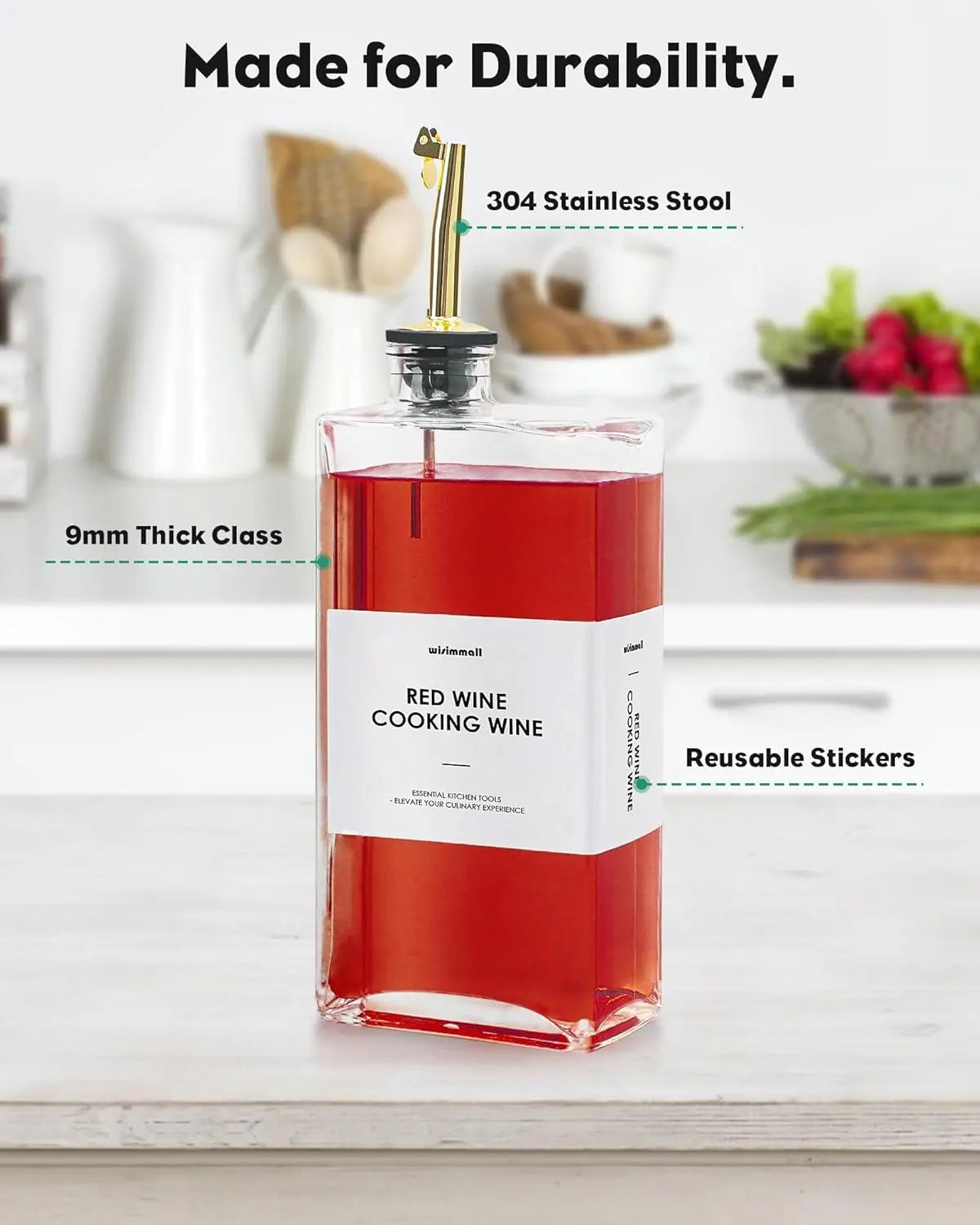 Olive Oil Dispenser Bottle Set Glass Kitchen Essential