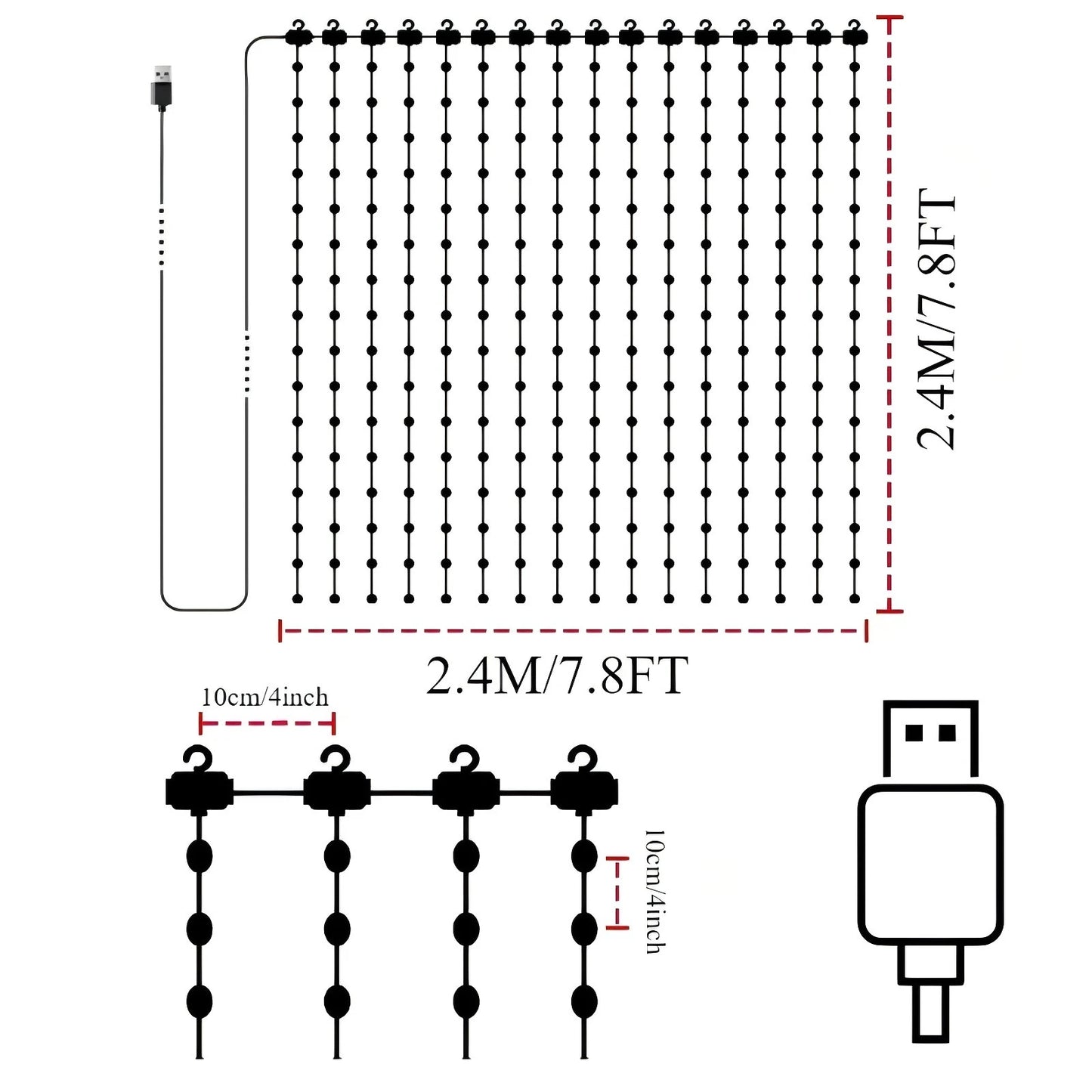 MIMIRGB LED Curtain RGB Lights App Controlled Fairy String