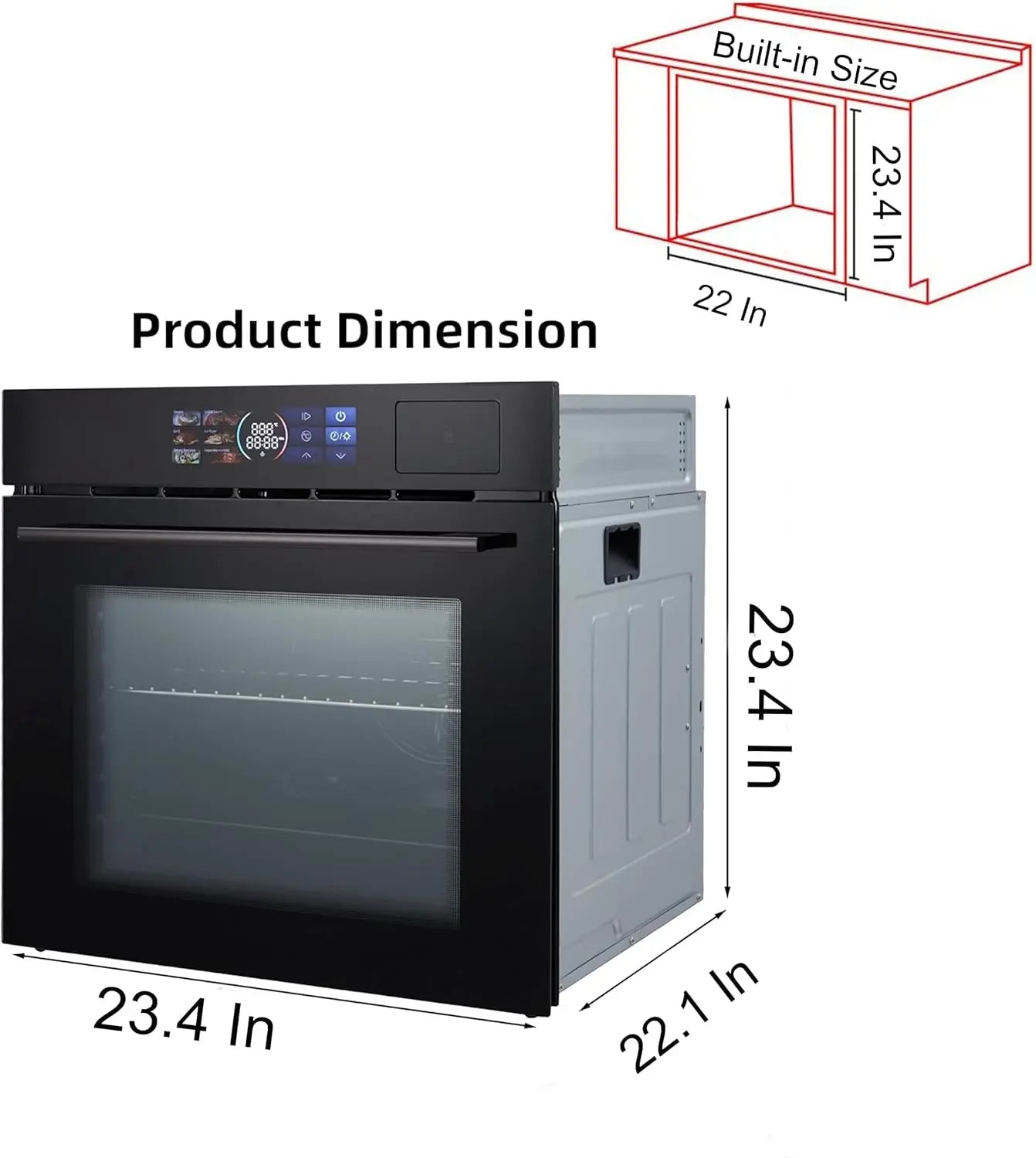 Acekool Built-In Electric Oven 70L Capacity With 8 Functions