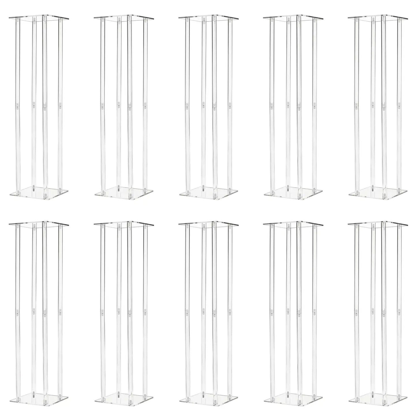 Acrylic Vase Column Stand Set Of 10 For Wedding Centerpieces And Displays
