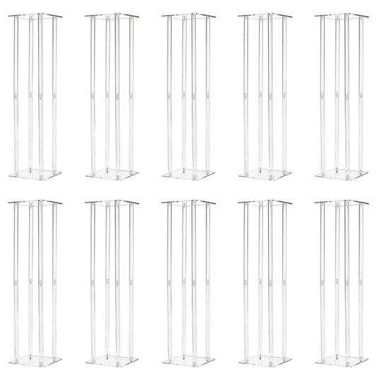 Acrylic Vase Column Stand Set Of 10 For Wedding Centerpieces And Displays