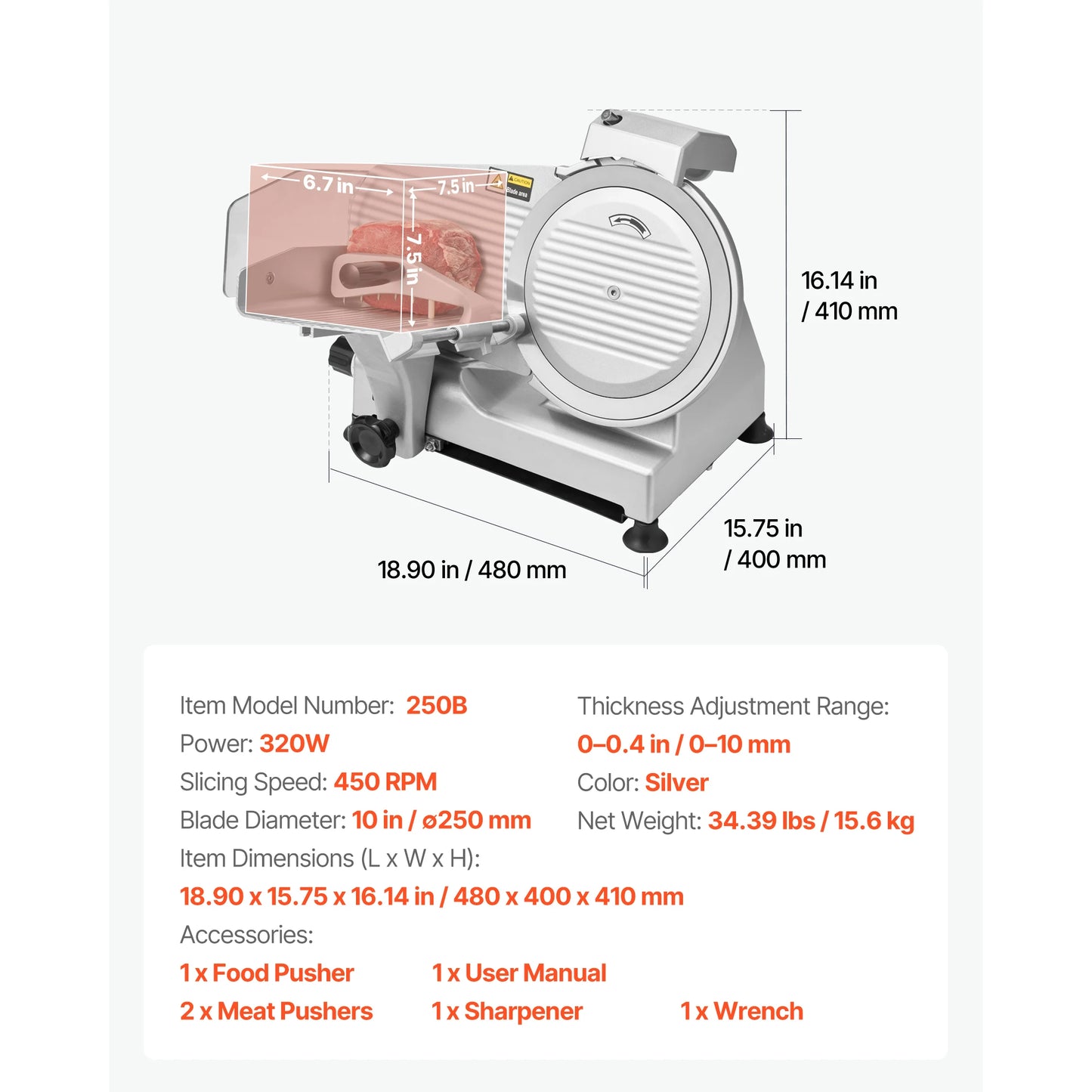 SucceBuy Electric Meat Slicer Deli Slicer With Dual SUS420 Blades