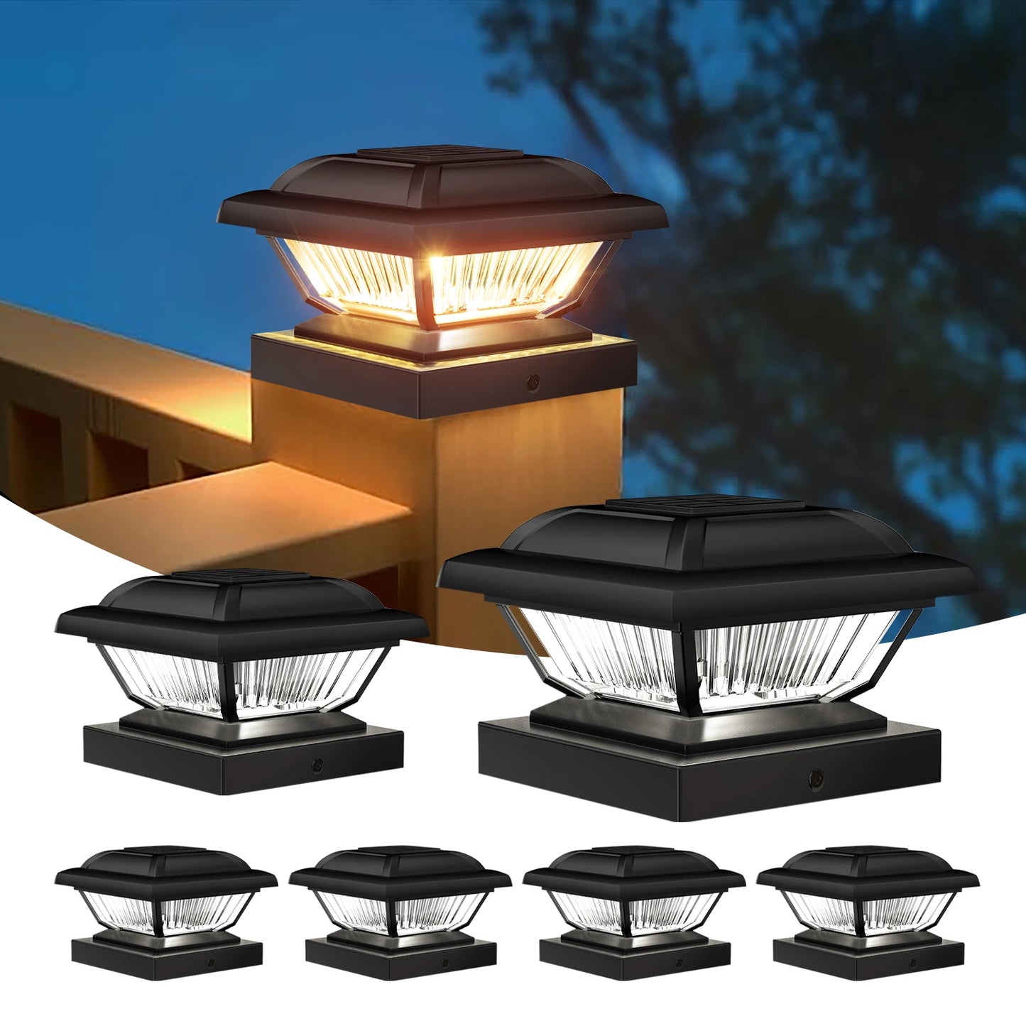 KPSTEK Solar Post Cap Lights for Garden Fence and Deck