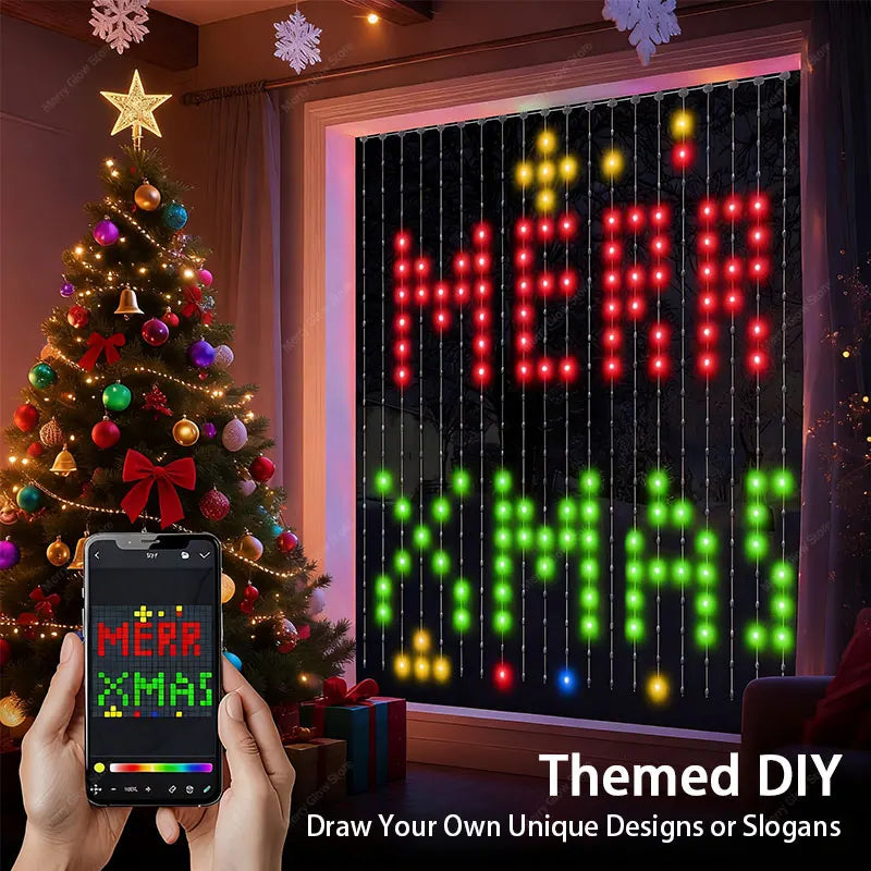 MIMIRGB LED Curtain RGB Lights App Controlled Fairy String