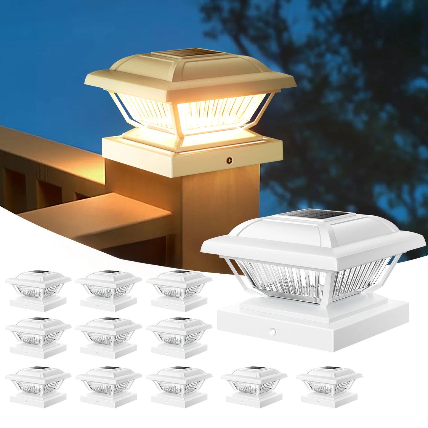 KPSTEK Solar Post Cap Lights for Garden Fence and Deck