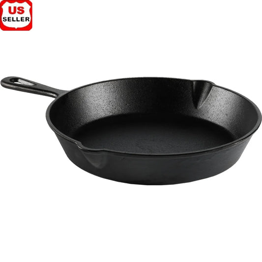 Preseasoned Cast Iron Skillet For Versatile Cooking On Any Heat