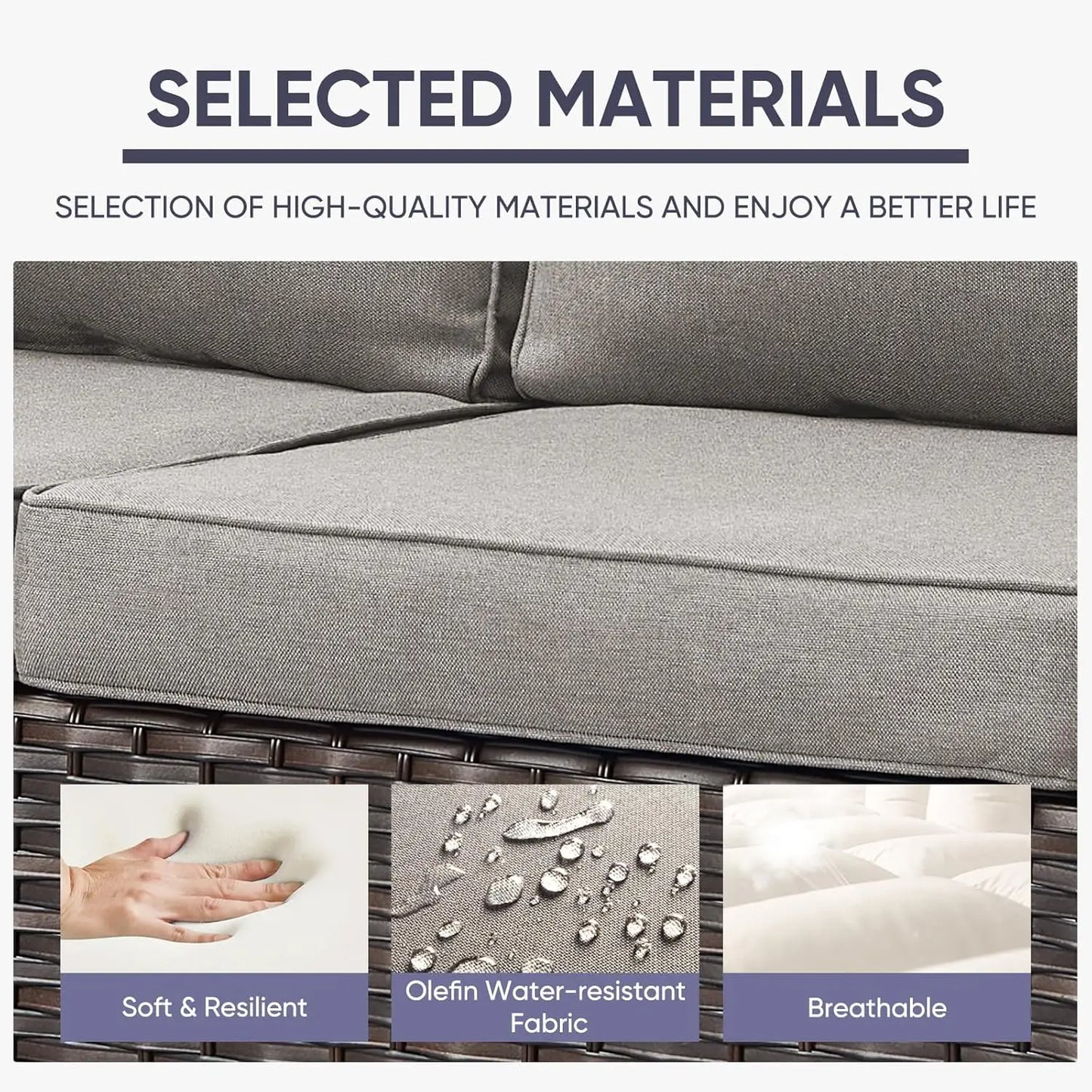 GUOHE Outdoor Patio Conversation Set With Storage Box