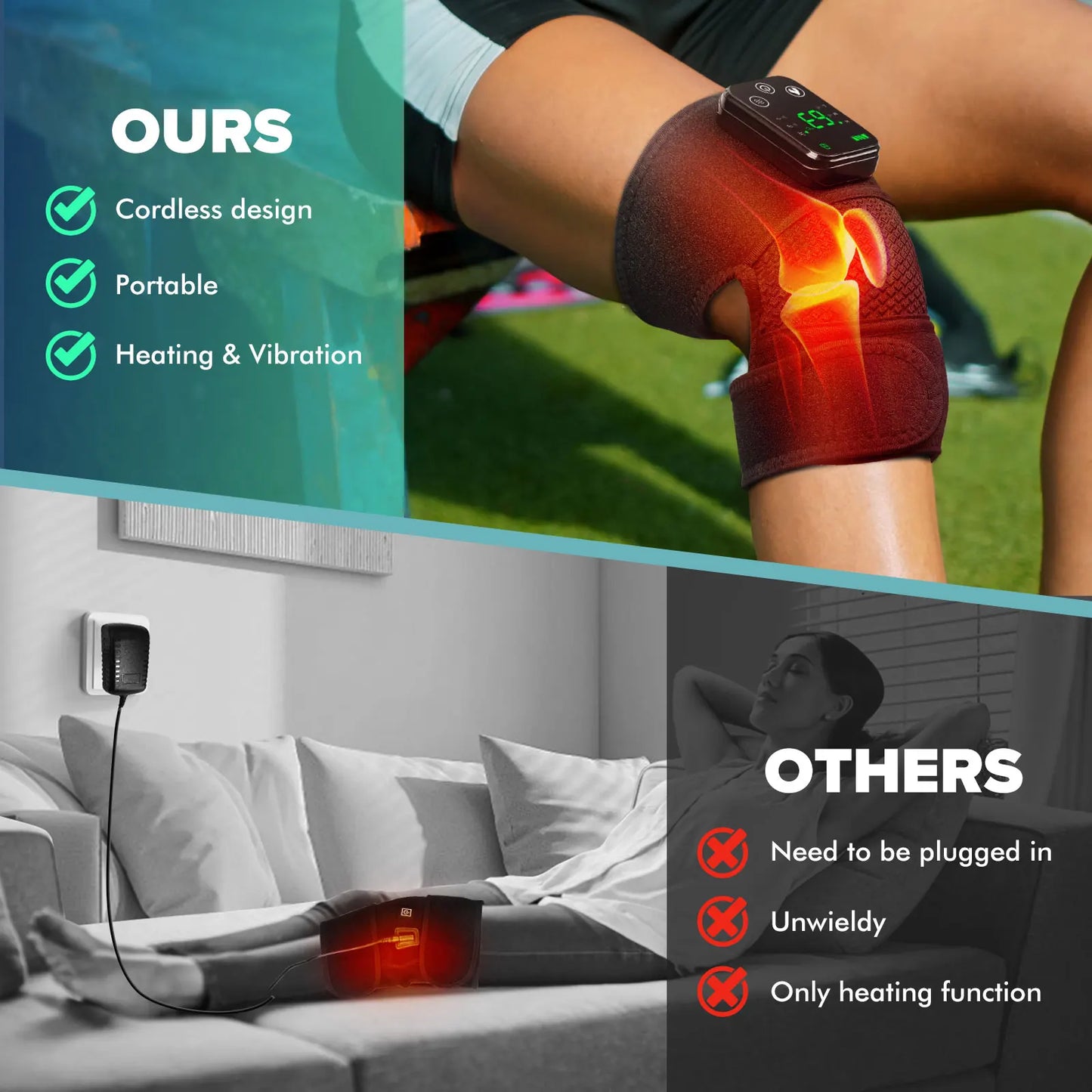Intelligent Electric Heating Knee Massage Device With Warm Compress