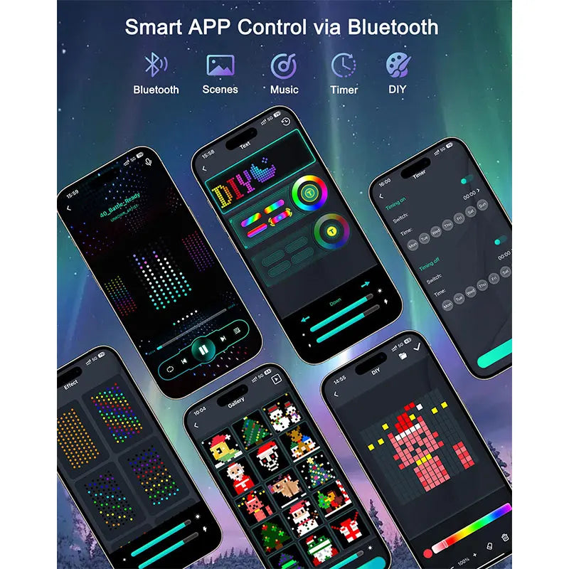 MIMIRGB LED Curtain RGB Lights App Controlled Fairy String