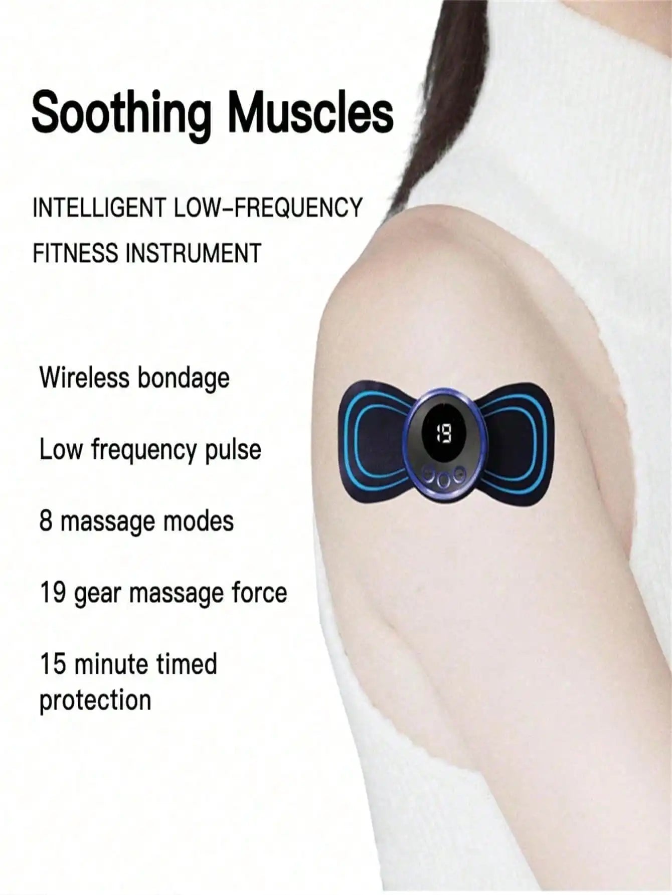 EMS Neck Massager With LCD Display And Eight Modes