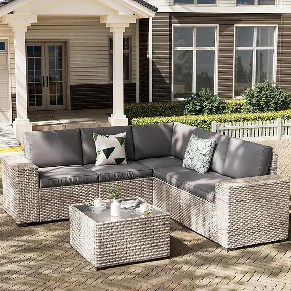 Patio Furniture Set Outdoor Rattan Wicker Sectional Sofa