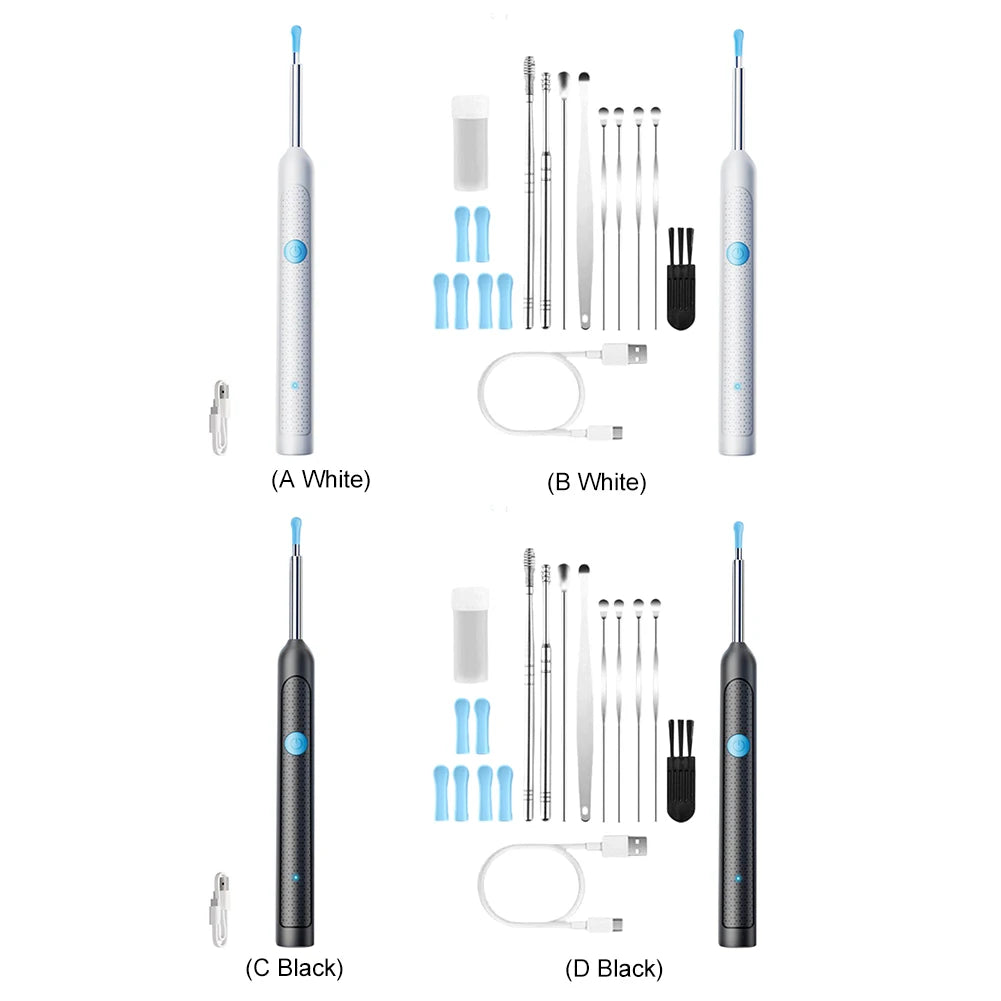 Smart Visual Ear Wax Removal Tool With Camera Otoscope Set
