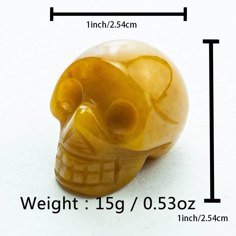 Natural Crystal Skull Carving Desktop Ornament Gift For Halloween