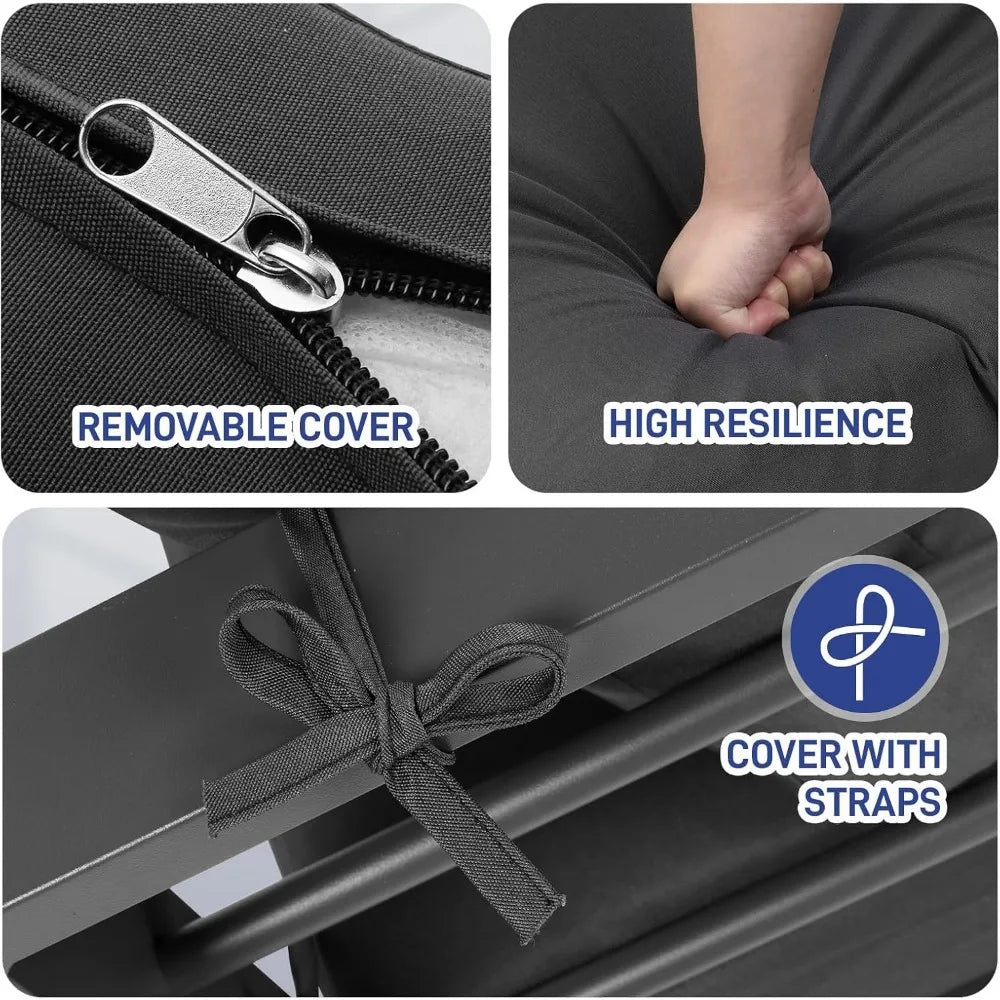 Outdoor Aluminum Sectional Set With Washable Cushions And Coffee Table