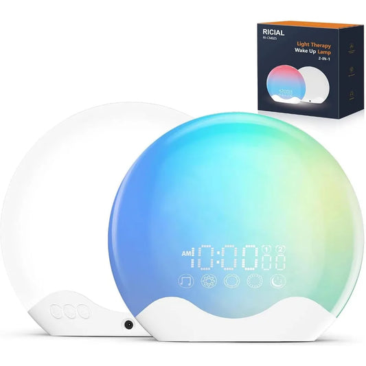 10,000 Lux Light Therapy Lamp With Sunlight Alarm Clock And Sleep Aid