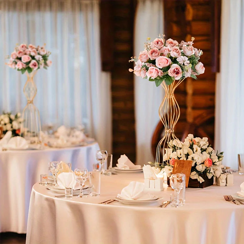 Modern Metal Decorative Vases for Wedding Centerpieces