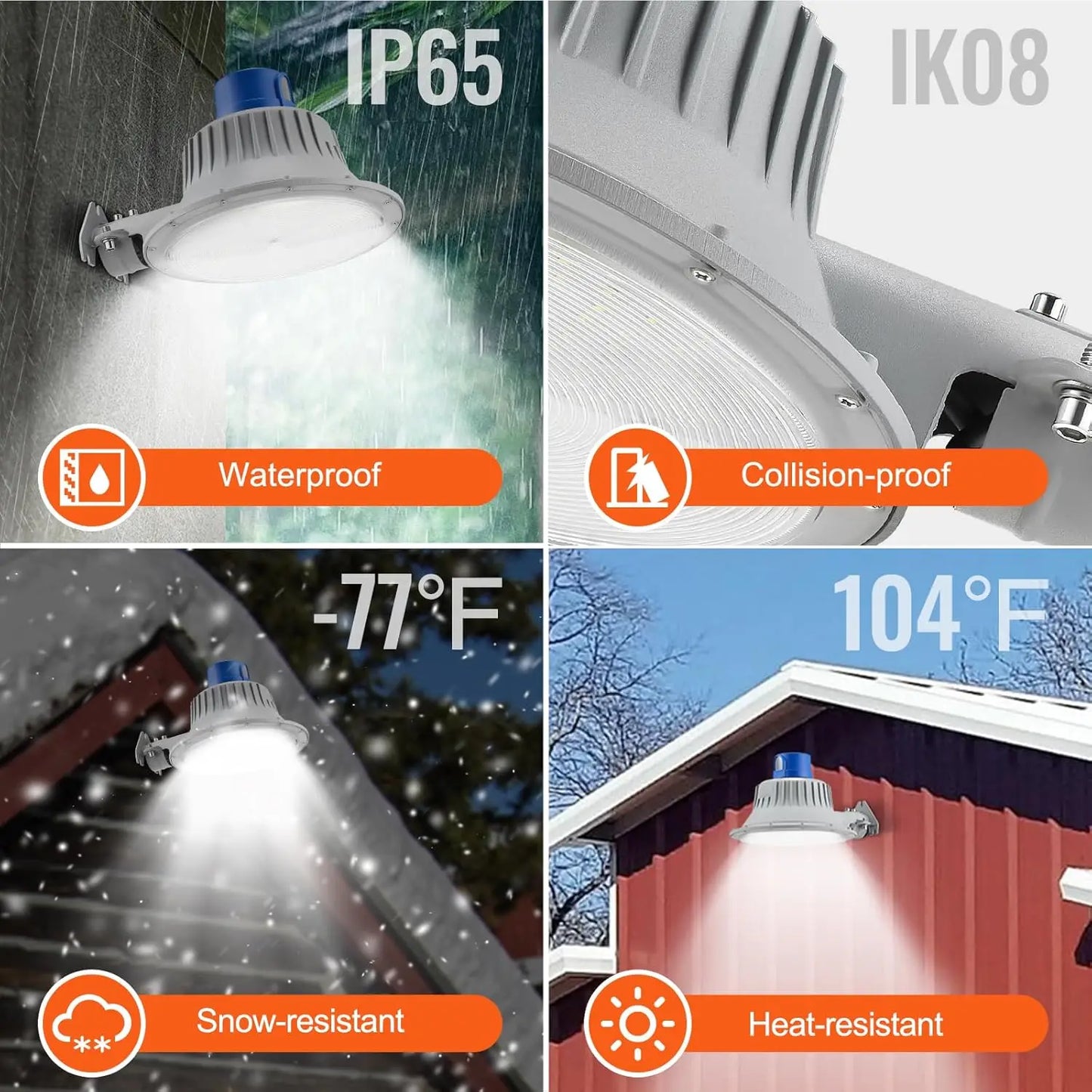 XMSJ LED Barn Light 50W 5500LM Dusk To Dawn Outdoor